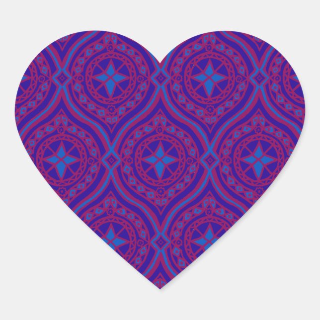 Sticker in Form eines Herzens, Lila und blau (Vorderseite)