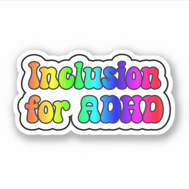 Sticker Inclusion pour le TDAH Rainbow Neurodivergent (Devant)