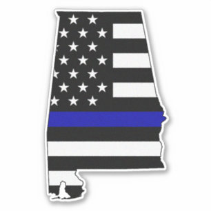 Sticker Indicateur Alabama de la ligne bleue mince