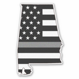 Sticker Indicateur Alabama de ligne gris mince