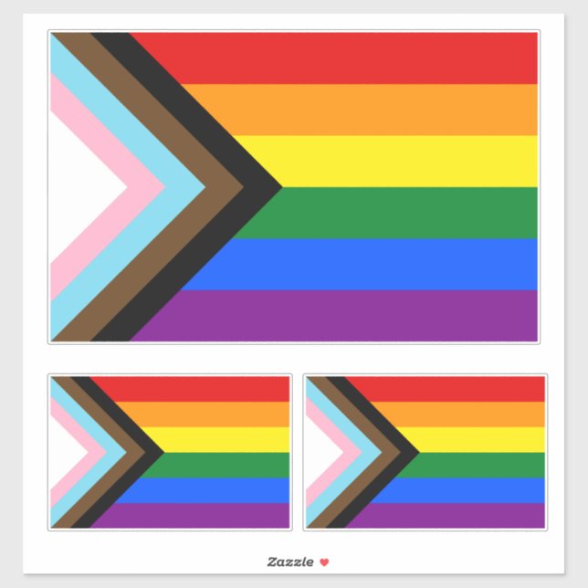 Sticker Indicateur de fierté de progression LGBTQ+ (Feuille)