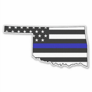 Sticker Indicateur de la ligne bleue mince Oklahoma
