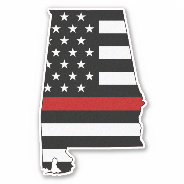 Sticker Indicateur de la ligne rouge mince Alabama (Devant)