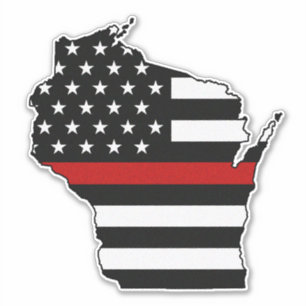 Sticker Indicateur de la ligne rouge mince Wisconsin