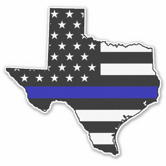 Sticker Indicateur de ligne bleue mince Texas (Devant)
