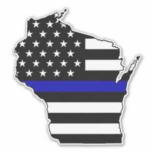 Sticker Indicateur de ligne bleue mince Wisconsin