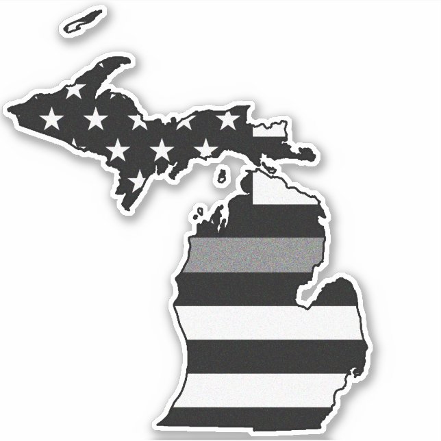 Sticker Indicateur de ligne gris mince Michigan (Devant)