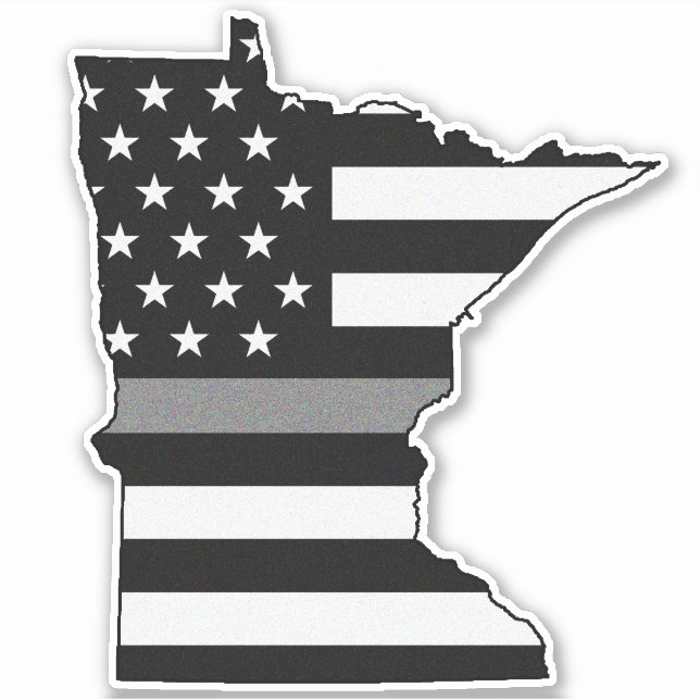 Sticker Indicateur de ligne gris mince Minnesota (Devant)