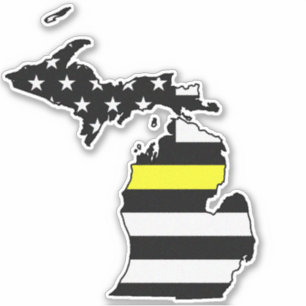Sticker Indicateur de ligne jaune mince Michigan