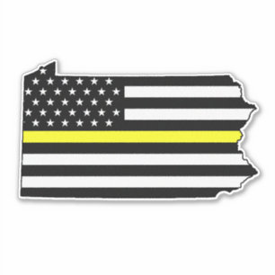 Sticker Indicateur de ligne jaune mince Pennsylvanie