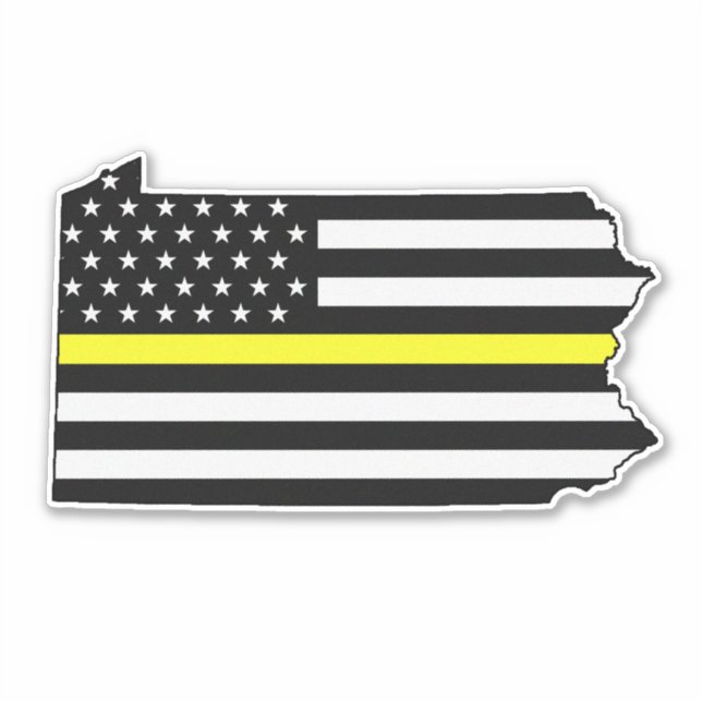 Sticker Indicateur de ligne jaune mince Pennsylvanie (Devant)