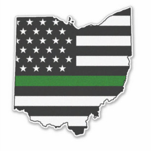 Sticker Indicateur de ligne verte mince Ohio