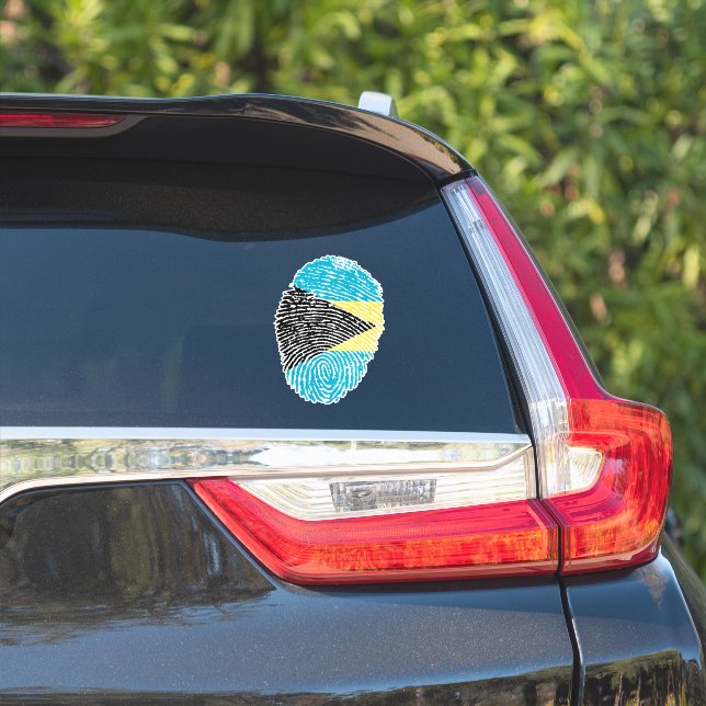 Sticker Indicateur d'empreintes digitales des Bahamas (Côté voiture)