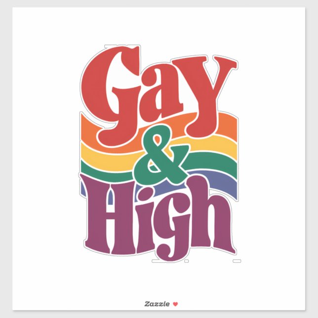 Sticker Indicateur Gay Et Haute Rétro LGBTQ Pride (Feuille)