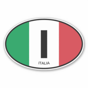 Sticker Indicateur italien code pays oval vinyle autocolla