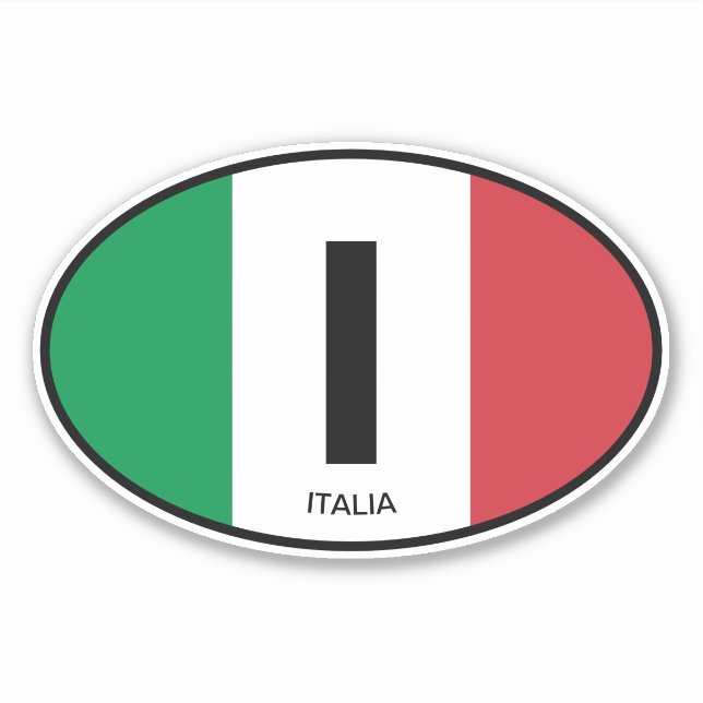 Sticker Indicateur italien code pays oval vinyle autocolla (Devant)