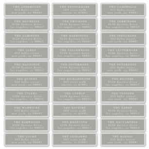 Sticker Individuel Classic Sage Green White Adresse d'hôte