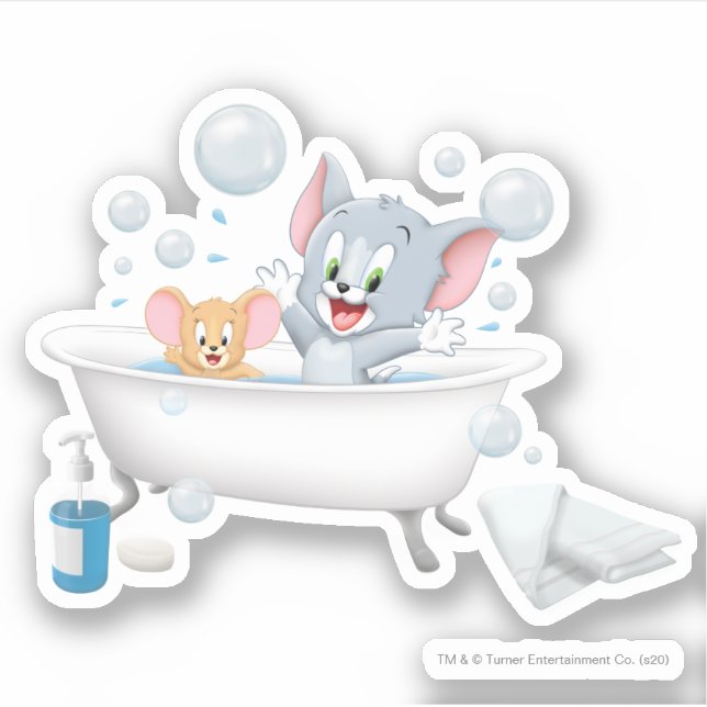 Sticker Infant Tom and Jerry Taking a Bath (Devant)