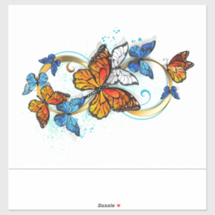 Sticker Infinité de papillons monarques