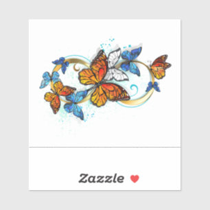 Sticker Infinité de papillons monarques