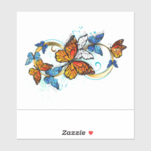 Sticker Infinité de papillons monarques