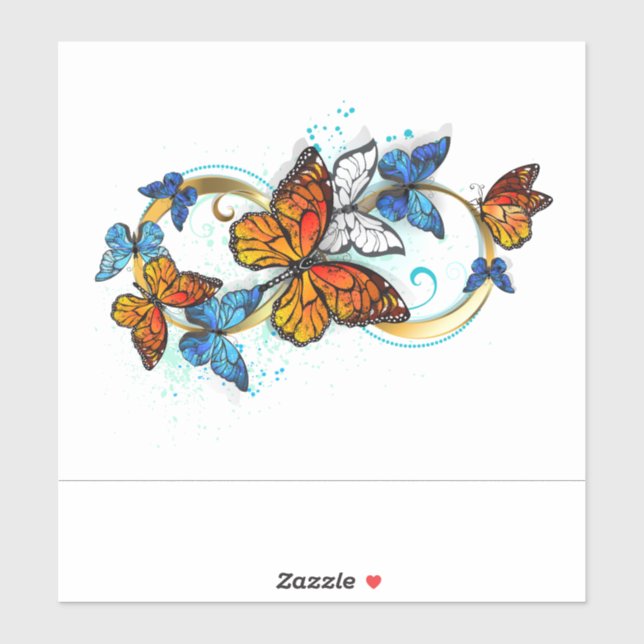 Sticker Infinity of Monarch Butterflies (Feuille)