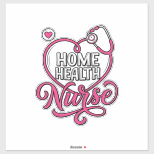 Sticker Infirmière à domicile Stéthoscope Rose Design de C