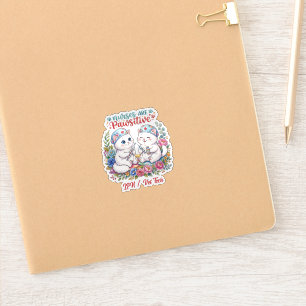 Sticker Infirmière Chat Blanc Mignon Aquarelle Personnalis