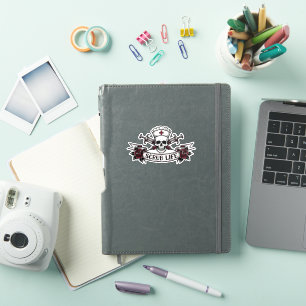 Sticker Infirmière crâne tatouage extrême Vie de blouse 