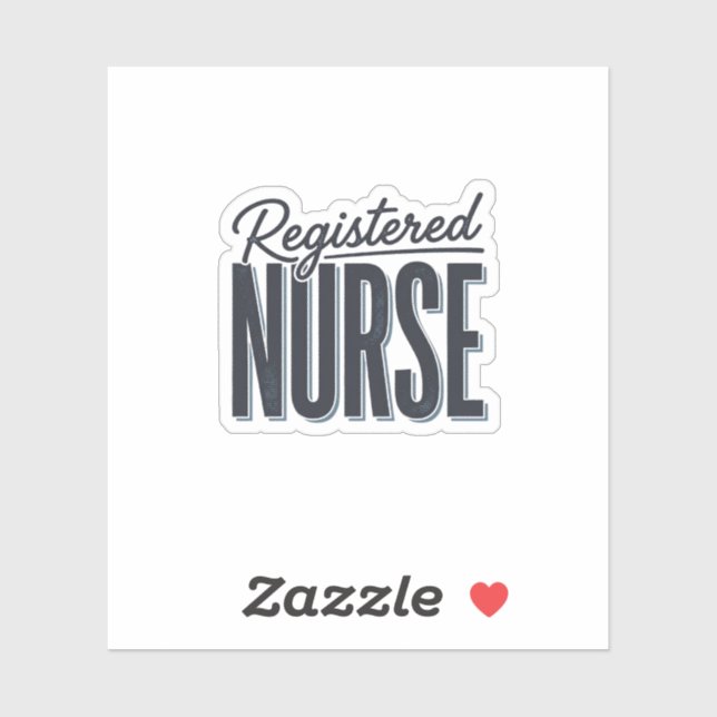 Sticker Infirmière diplômée Script Typographie Vector Desi (Feuille)
