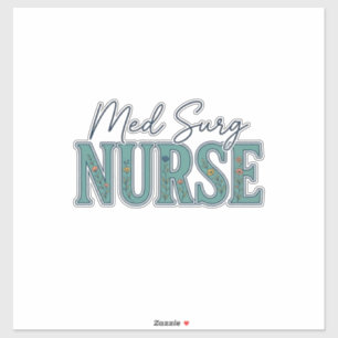 Sticker Infirmière en médecine chirurgicale dessin floral