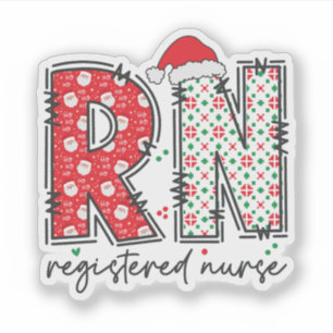 Sticker Infirmière inscrite à Noël RN Santé
