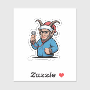 Sticker Infirmière Krampus de Noël Blouse de travail 