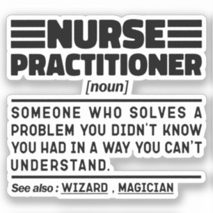 Sticker Infirmière praticione Noun Médecin Travailleur Sar
