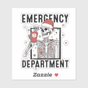 Sticker Infirmière squelette du service des urgences amatr