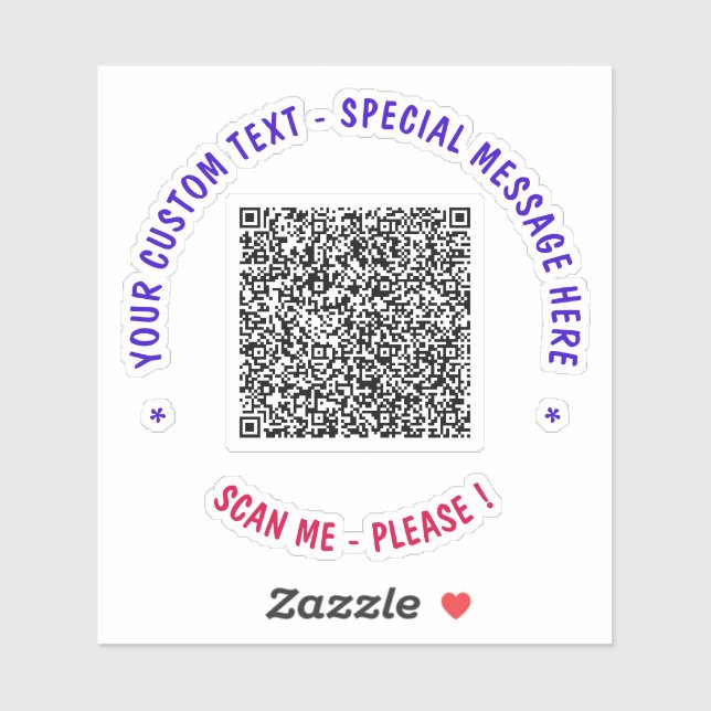 Sticker Info et texte de l'autocollant de code QR - Vos co (Feuille)