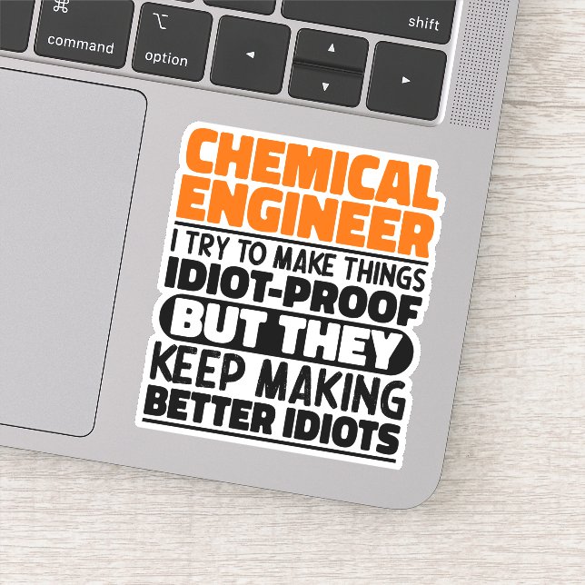 Sticker Ingénieur Chimique J'Essaie De Faire Des Choses Dr (Détail)