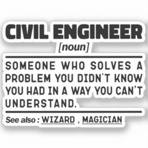 Sticker Ingénieur civil Noun Ingénieur ouvrier Sarcastique