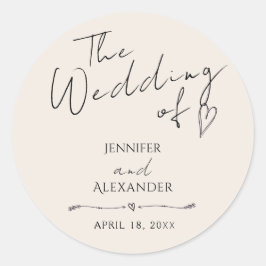 Sticker inimalistisch Moderne Hochzeit