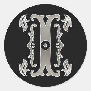 Sticker initial I rond en or