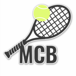 Sticker Initiales Monogrammes de la raquette de tennis