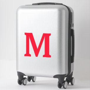 Sticker Initiales Monogrammes Rouge Bold Nom personnalisé 