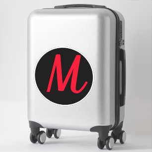 Sticker Initiales Monogrammes Rouge Gras Nom de texte pers