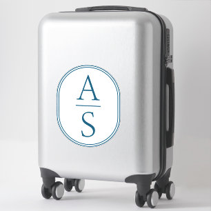 Sticker Initiales Monogrammes turquoises Bagages simples m