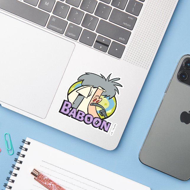 Sticker Insigne de caractère I.R. Baboon (Ordinateur portable avec iPhone)