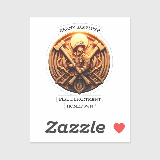 Sticker Insigne des pompiers symbolisant la bravoure (Feuille)