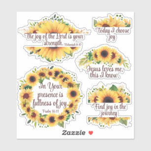 Sticker Inspiration Christian Joy Écriture Sunflowers S