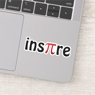 Sticker Inspirer Math Geek Black Red Pi Day