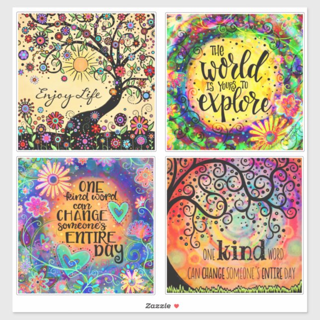 Sticker Inspirivity Pack de Variétés gaies Encouragement (Feuille)