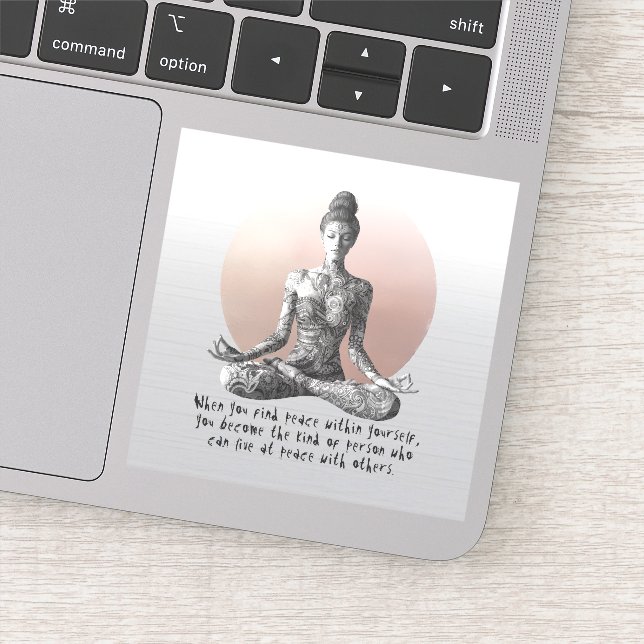 Sticker Instructeur de méditation Yoga Reiki Master Lotus  (Détail)
